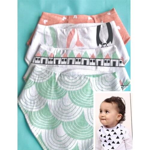 Boy Girl Baby Pure Cotton Double-deck Triangle Saliva Scarf Burp Cloths Baby BiB Nursing Towel 4psc/lot Available Various Styles