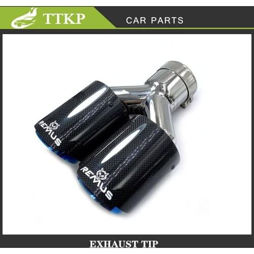 REMUS Muffler Pipe Air Lnlet (60mm) Exhaust (101mm) Glossy Carbon Fiber Muffler Pipe For x4 Automobiles Micro Tips Nozzles