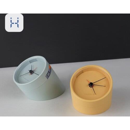 Creative Alarm Clock Double Side Flip Clock Rechargeable Pointer Clock Bedside Desk Decoration Night Lighting for Children Gift