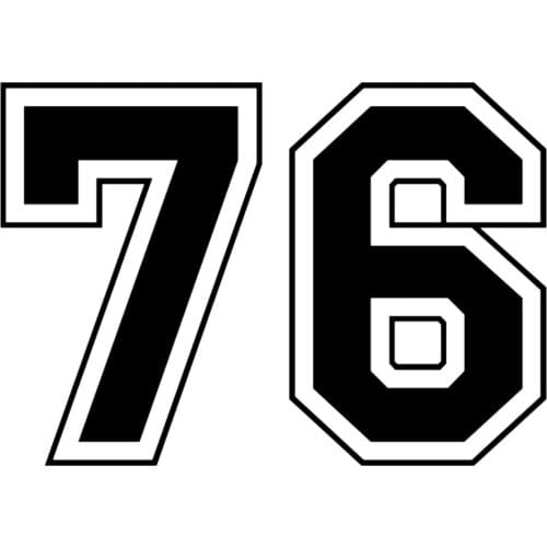 Hot Sell Popular Numbers 76 Car-Sticker and Decals for Car Window Anti- Auto Sunscreen Car Accessories KK18*12cm
