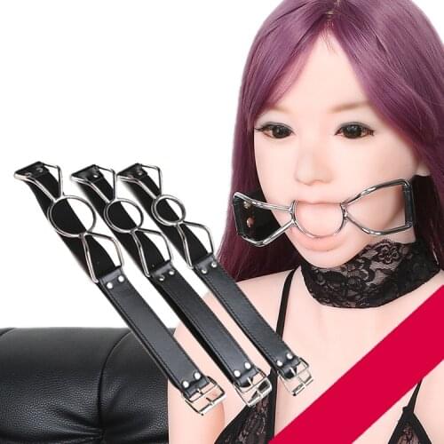 Manyjoy BDSM Leather Sex Toys Ring Gag Flirting Open Mouth With O-Ring Sex Bondage Adult Erotic Play Sex Toys For Couples