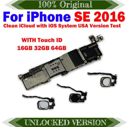 16GB/32GB/64GB For iPhone SE Motherboard,Full Working Factory Unlocked Logic Board For iPhone SE Mainboard support LTE GSM WCDMA
