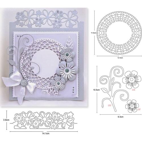 Metal cutting dies flower vine circle frame set cut die decoration Scrapbook paper craft knife mould blade punch stencils dies