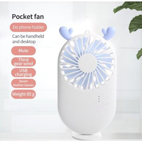 Ventilador Mini Fan Desktop Air Cooling Fan Adjustable Wind Speed Portable Handheld Pocket USB Electric Fan with 3 Wind Modes