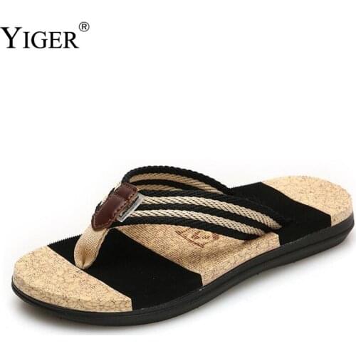 YIGER New women Slippers flip flops men slippers couple slippers Manufacturers mens beach shoes Large Size 36-45 2019 summe 271