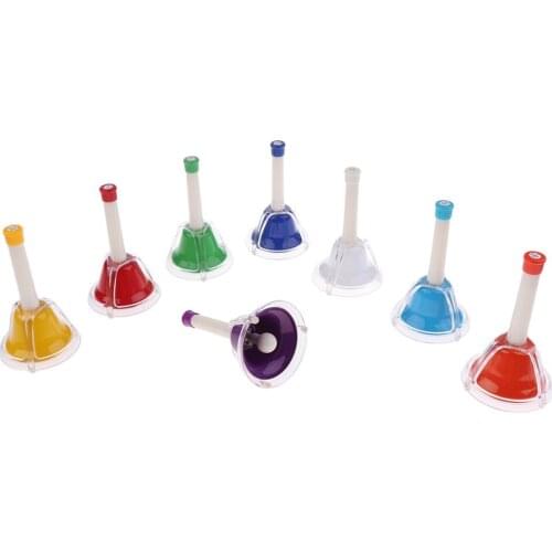 Hand Bell Set 8 Note Diatonic Metal Bells for Kids Musical Learning Educational Toys