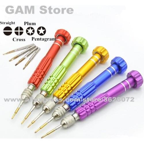 5 in 1 Screwdrivers Set Multi-function Repair Opening Tools Kit Straight Cross Plum Pentagram Screw DIY Dismantle Mobile Phone