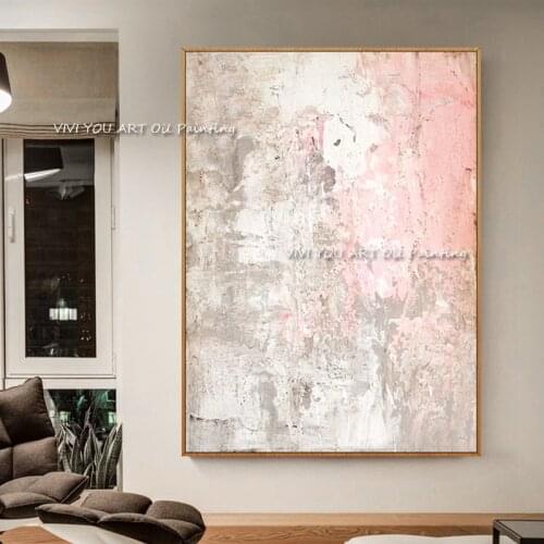 Wall Art painting pink Sky Abstract Oil Painting On Canvas 100% Handmade Thick Acrylic Painting For Home Decoration