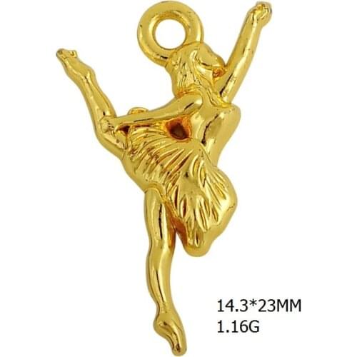 2021 New Engraved Letter I Love To Dance Heart Engraved Charm Ballerina Girl Dancing Jewelry charms for jewelry making