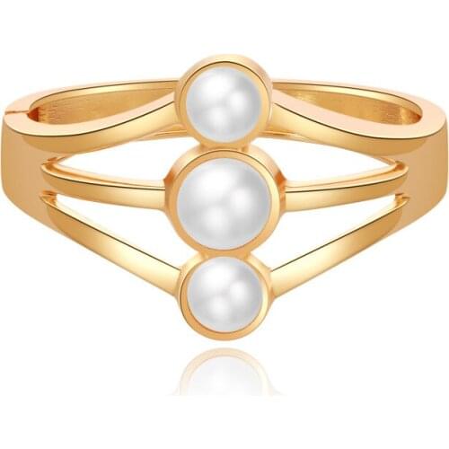 ORNAPEADIA New Fashion Ol Alloy Hollow Bracelet for Women Metal Magnetic Buckle Pearl Elegant Ladies Bangles Jewelry Wholesale