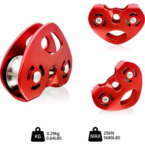 New Professional Mountaineer Rock Climbing Pulley Outdoor High Altitude Traverse Carriage Magnalium Twin Wheels Pulley