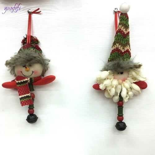 New Christmas bell Santa Claus snowman Christmas Hanging Ornaments Pine Cone Xmas Doll Gift Tree Pendant Christmas Decoration