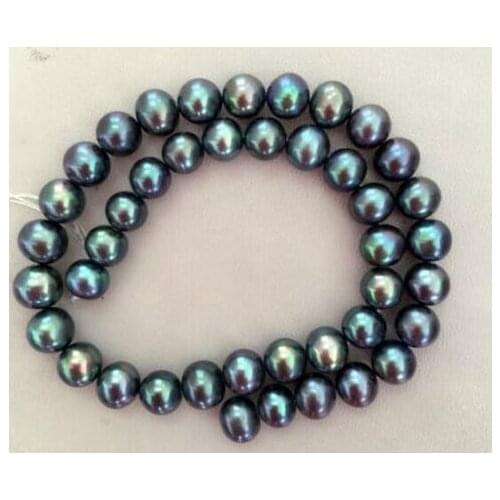 CHARMING 10-11MM SOUTH SEA BLACK PEARL NECKLACE 18 INCH choker