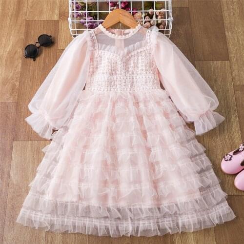 Autumn Girl Long Sleeves Kids Dresses for Girls Casual Wear Children Party Wear Princess Tutu Birthday Baby Clothes Vestidos