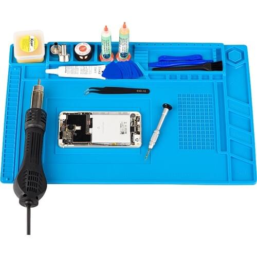Soldering Working Mat ESD Heat Insulation High temperature resistance welding blue Working Mat magnet Silicone insulation pad