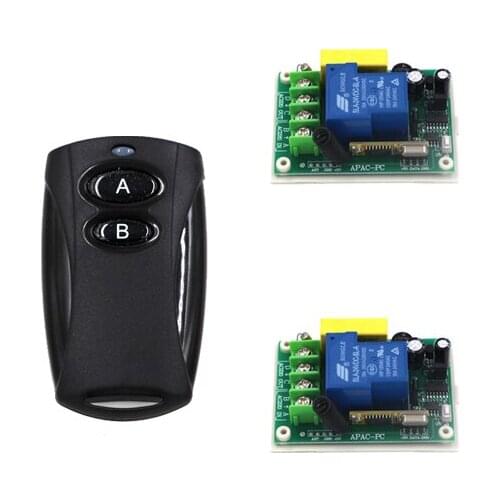 Jog/ Self-lock/ Inter-lock AB Type Black Transmitter AC 220V 30A 1 Channel Smart Wireless Remote Control Switch SKU: 5523