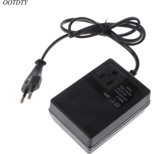 OOTDTY 200W AC 220V to 110V Step Down Transformer Convert Travel Power EU Plug Adapter