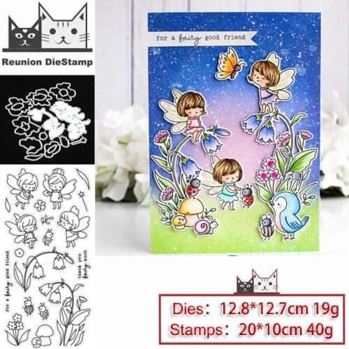 Reunion Butterfly Fairy Metal Cutting Dies and Stamps for DIY Scrapbooking Photo Album Decorative Embossing DIY Paper Cards Dies