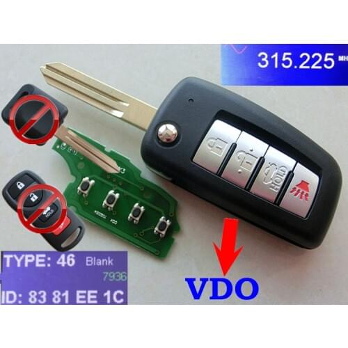 RMLKS New Remote Car Key Upgraded for NISSAN Almera Altima Note Qashqai Xterra X-Trail Sunny Sylphy Tiida Titan Alarm 315MHz