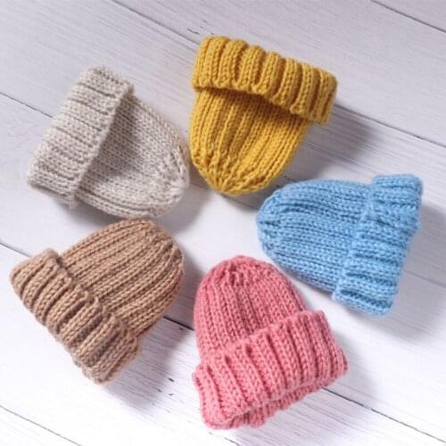 2Pcs 10x14cm Knitting Mini Pompon Hats DIY Craft Suppliers Headwear Brooch Crochet Toys Jewelry Accessory Small Caps Components
