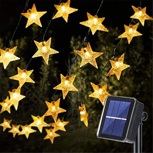 LED Outdoor Solar Lamp 5m 7m 12m Star Power LED String Fairy Lights Solar Garlands Garden Christmas Decor For Outdoor