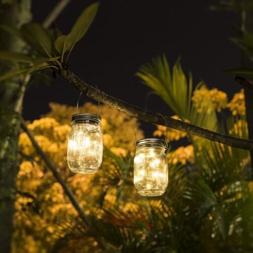 Solar Power Mason Jar Lid Lights Waterproof Fairy Firefly Jar Lids String Lights for Outdoor Patio Garden Xmas Wedding Party