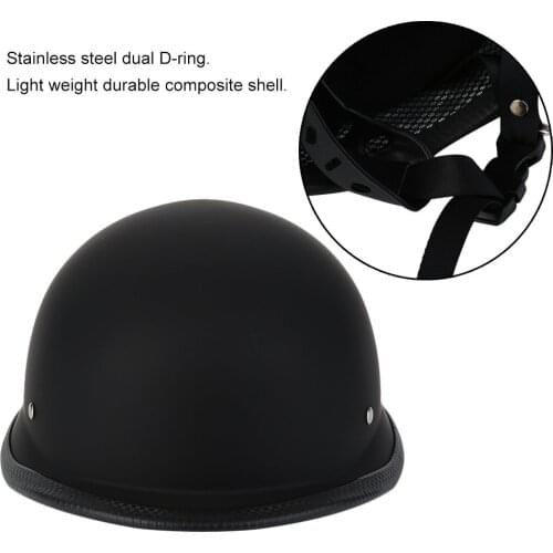 Comfortable Matte Black German Style Vintage Motorcycle Helmet Durable Half Face German Bicycle Helmet Motorcycle Bicycle Helmet