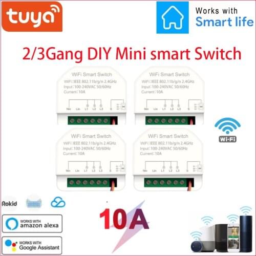 Tuya Smart Light Switch Module, Smart Home Automation DIY Breaker Supports 3/2 Way Control, Work With Alexa Google Home