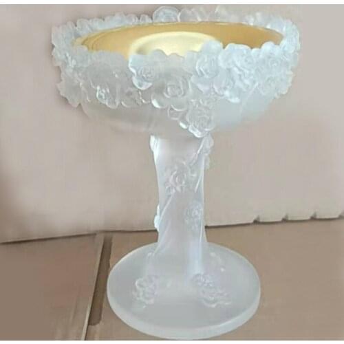 Eastern High-end Roses Design Vase Flowers Container Color Glazed Pot Fascination Luxry Crystal Artwork Desktop Arab Home Decor