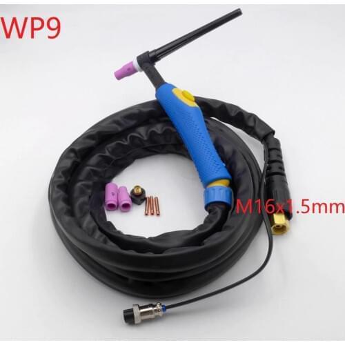 WP-9 WP9 TIG Torch Burner Hose Argon Welding Accessories 4 Meters 12 Feet Air Cooled M16x1.5mm