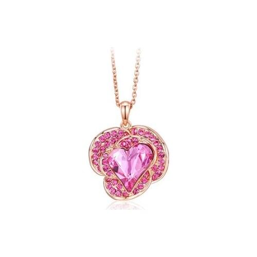 YPD157 ull Gem Star Pendant Necklace Valentine Eye Zircon Item Round Female