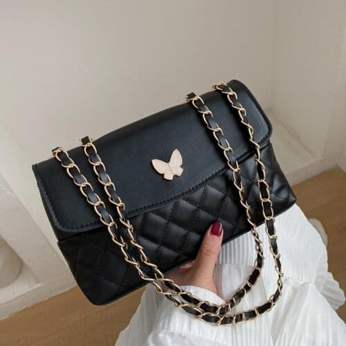 Fashion Flap Crossbody Bags for Women 2021 New Designer Handbags Chain Strap Shoulder Bag PU Leather Female Hand Bags Purses