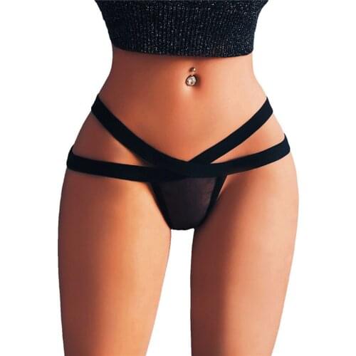 Women Sexy Lingerie Briefs G-string Adults Ladies Hollow-out BandageTransparent Thong for Honeymoon Night Female Exotic Panties