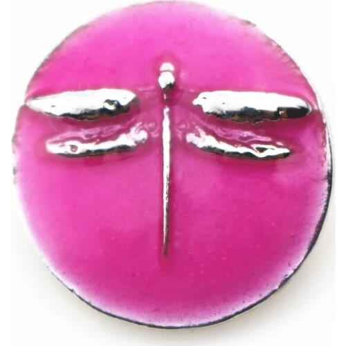10pcs/lot Enamel pink dragonfly snap button charms fit 18mm ginger snaps button jewelry diy bracelet&bangle