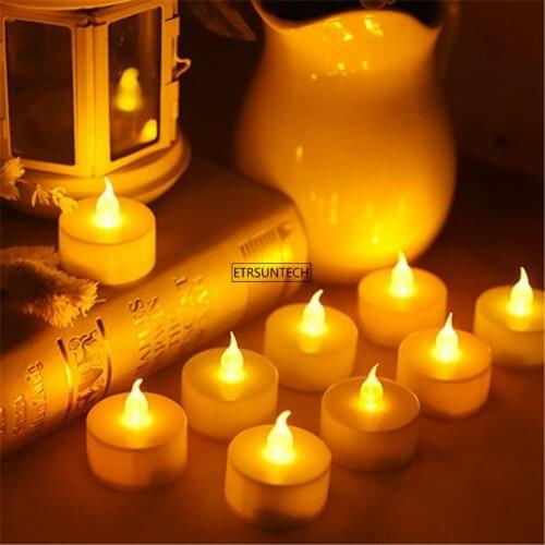 200pcs Wedding Birthday Candles LED Home Decoration Light Candle Lamp Simulation Color Flame Tea Light Home