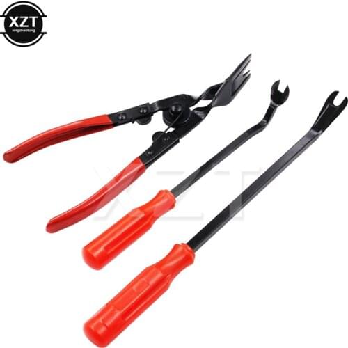 3pcs Steel and Nylon Auto Fastener Removal Tool Car Door Panel Remover Upholstery Removal Auto Fastener Pliers Tool