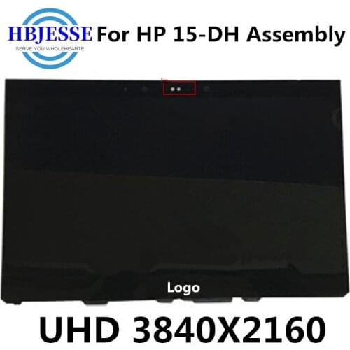 4K UHD 15.6'' LCD Display Panel Touch Screen Glass Digitizer Assembly + Bezel replace for HP Envy x360 15-DH series