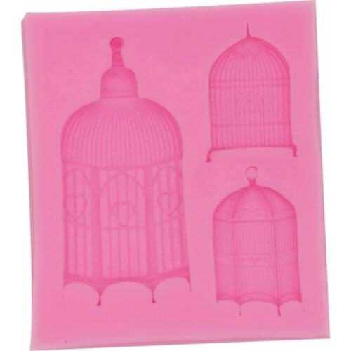 8.8*7.5*0.8CM DIY Sugar Craft Cake Vintage Petal Birdcage Cake Silicone Mold Fondant Mold Cake Decorating Tools Gum Paste Mold