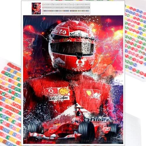 Diamond Painting Mosaic Rider Formula Race 5D DIY Full Square Circle Embroidery Cross Stitch Mural Home Decoration