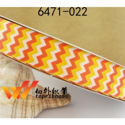 Free shipping chevron ribbon 50 yards printed grosgrain ribbon 6471-022