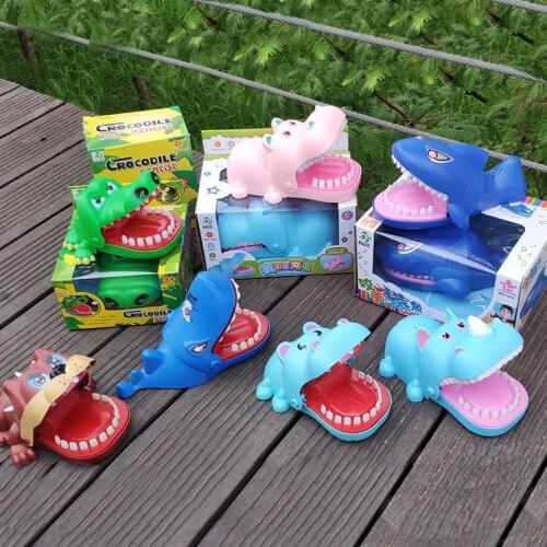 Large Crocodile Shark Dog Mouth Dentist Bite Finger Game Novelty Jokes Toys For Children Kids Family Funny Trick Play Game Gift