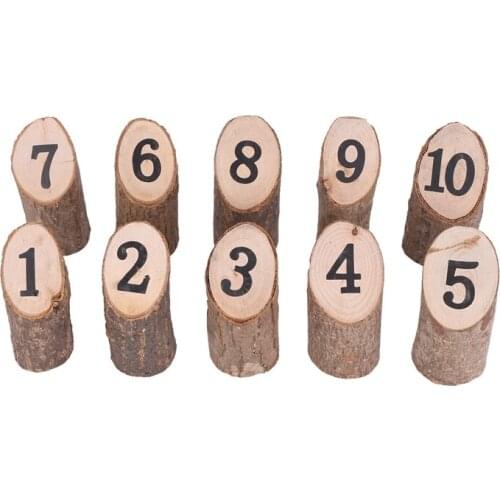 Rustic 1-10 Wooden Table Numbers Wedding Birthday Party Centerpieces Decor