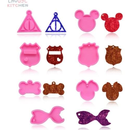 DIY Handmade Keychain Pendant Mold Mouse Goldfish Various Mirror Aromatherapy Car Hanging Silicone Mold Silicone Resin Mold