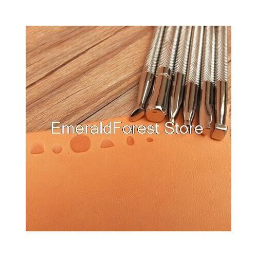 Leather carving printing tools DIY hand tools Exquisite casting shaping real new inscription 6 packs