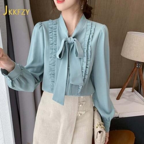 Женские голубые рубашки JKKFZY China At AliExpress