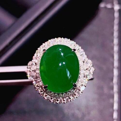 H717 Emerald Ring 10.03ct Pure 18 K Gold Jewelry Nature Green Emerald Diamond Female Rings for women Fine Ring