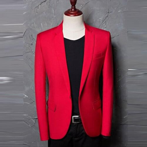 Red Formal Blazer men 2020 New Fashion Men Jacket Casual Designer Brand wedding Costume Homme Men suit Blazers Printed