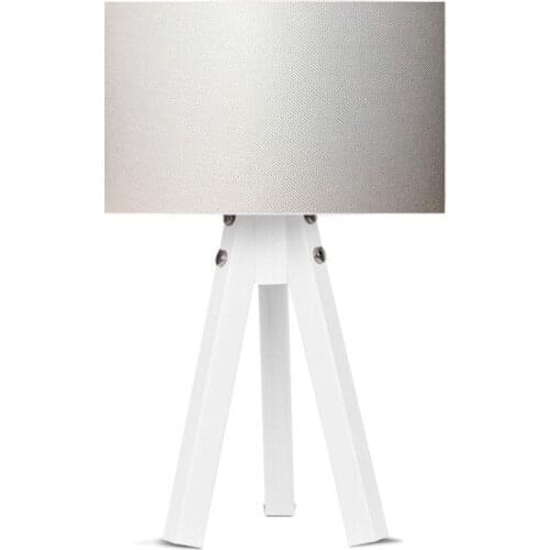 New Karino Deco 3 Legged Fabric Lampshade Cream Hood White Feet Lampshade
