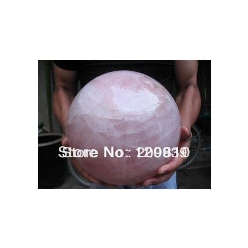 Huge nature rose crystal quartz gemstone sphere ball reiki healing140mm