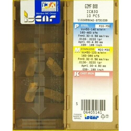 ORIGINAL 10PCS CARBIDE INSERT GIMF 808 IC830